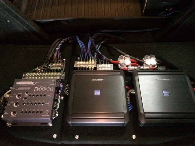 Image of 4 channel amps custom installed