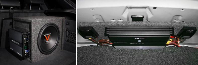 Example of 2 custom car amp installations