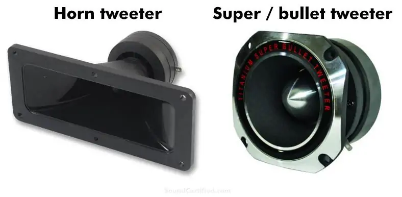 Example of horn and bullet and super tweeters