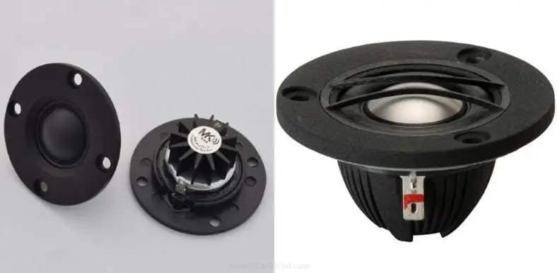 Hard and soft dome tweeters examples