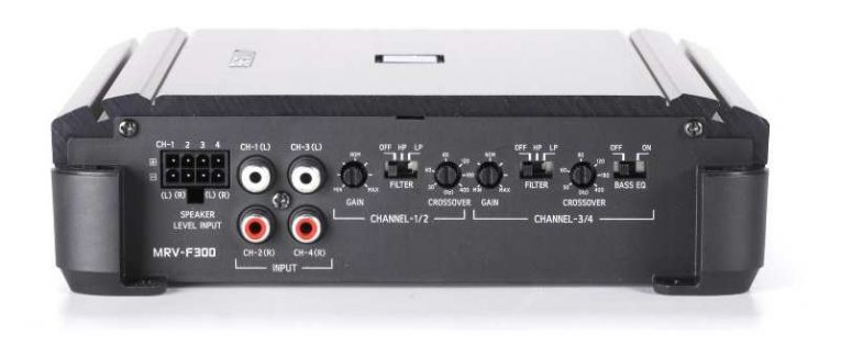 Alpine MRV-F300 4 channel amp end view