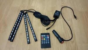 Example of LED light strip set for car interior