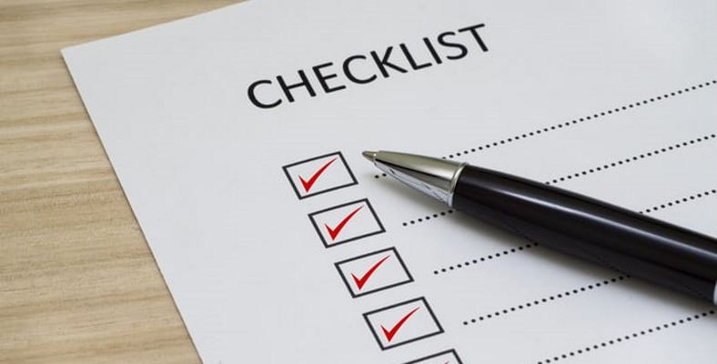 Inspirational example of notebook checklist