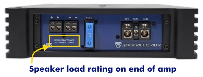 Image showing a car bass amp speaker Ohms rating example