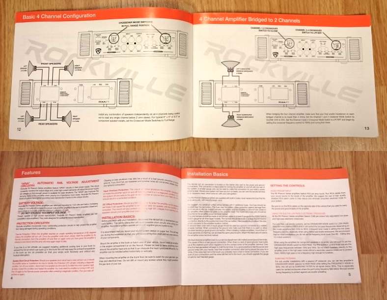 Image of the Rockville Phenom car amp owner's manual content example
