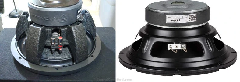 Subwoofer speaker wire terminal examples