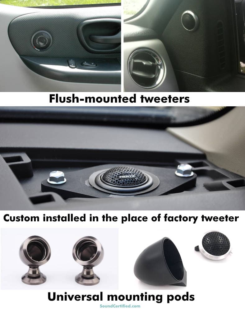 examples of car tweeter installation options
