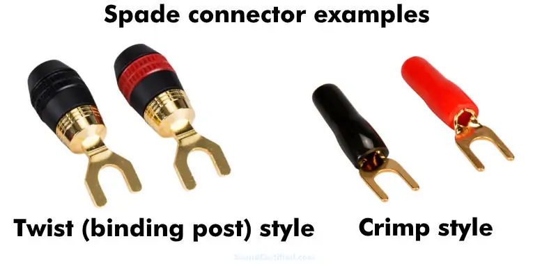 examples of spade connectors for speaker wire