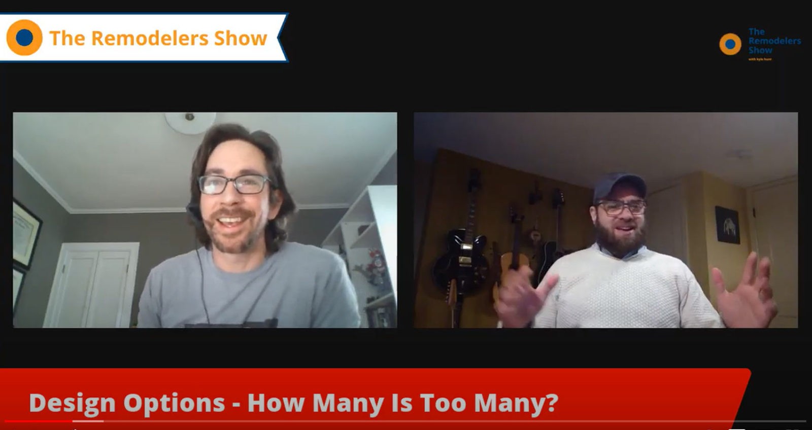 two architects talking about design on a livestream