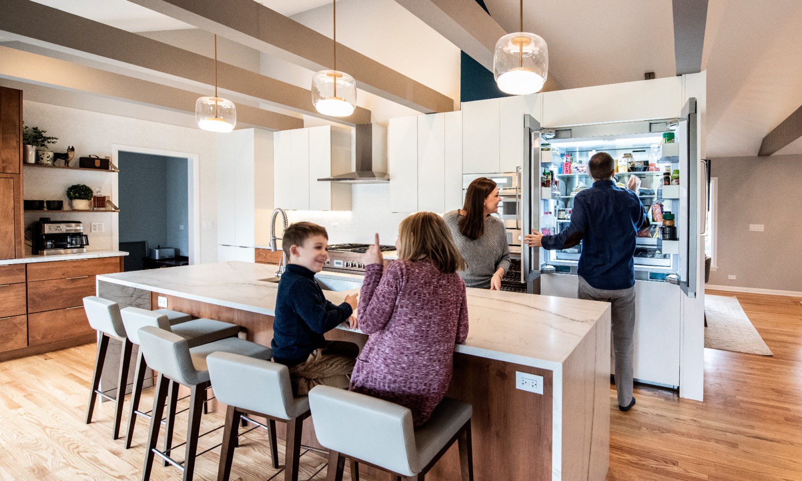 Custom Waterfall Kitchen Design