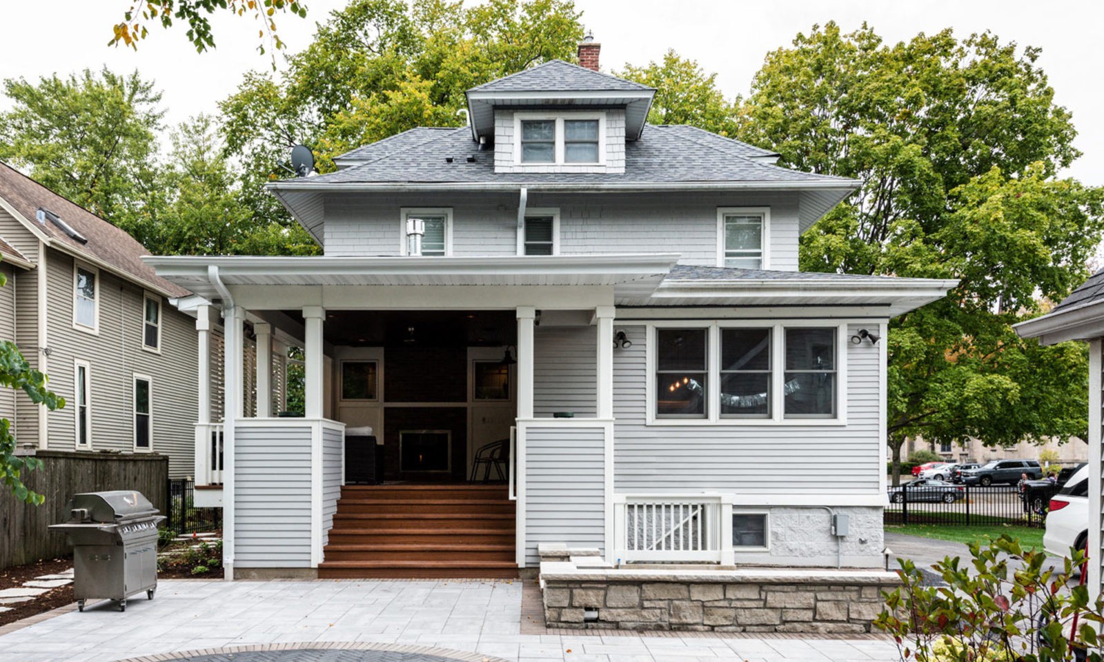 exterior view of craftsman porch addition