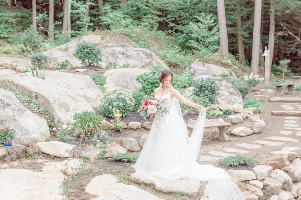 Bride Natural Posing - Garden House for Getting Ready - Amy &. Nick | Le Belvedere at Wakefield in Quebec - Ottawa Wedding Venue - Grey Loft Studio