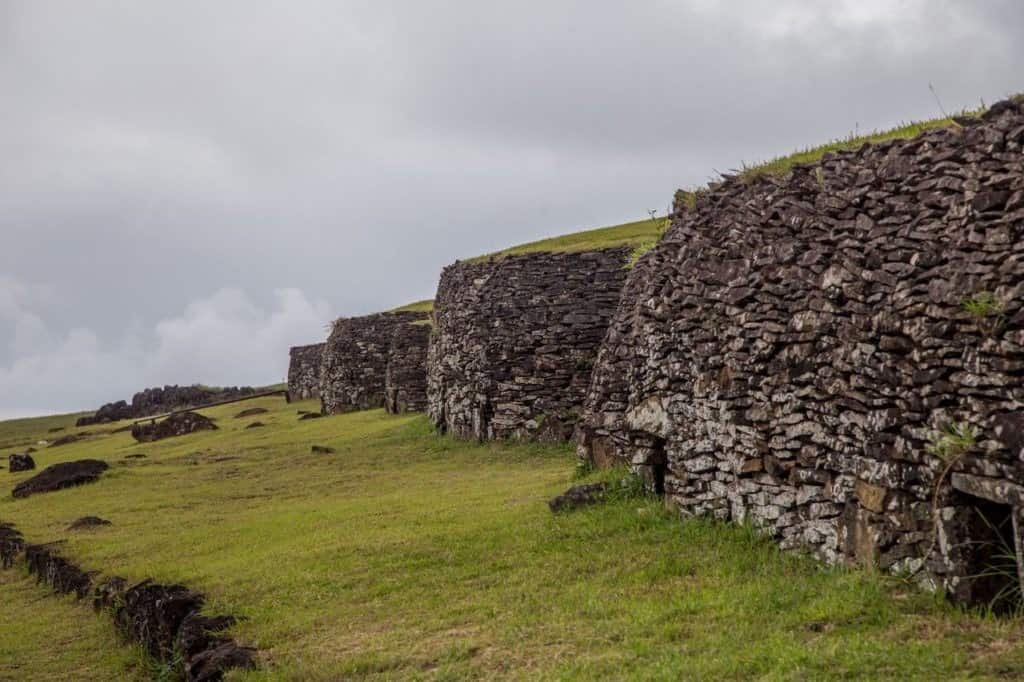 Chile - Easter Island - Orongo - stone houses 1