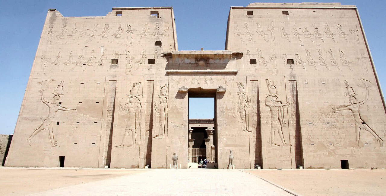 egypt, edfu, temple, architecture, facade, court, tower, monument, sandstone, story, antique, religious, travel, egypt, egypt, egypt, edfu, edfu, edfu, edfu, edfu