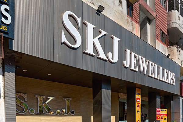 ACP sheet design for jewellery shop