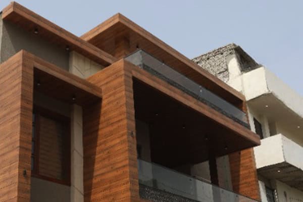 ACP sheet soffit application on a residential building
