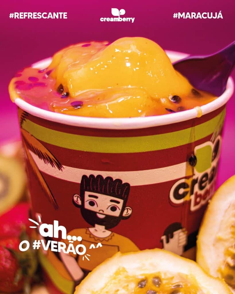 Pote com creme de frutas e personagens linha jovem Cream Berry 1