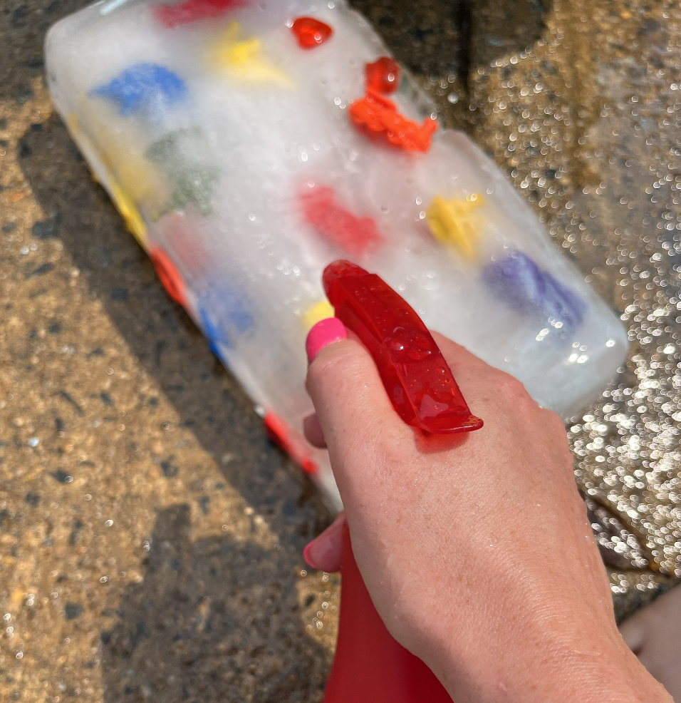 Outside Activity -Spray the ice block to free the toys!
