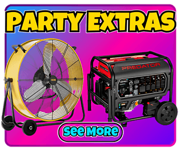 Party rentals in Hoover, AL – bounce houses, slides, tables, chairs, and more.