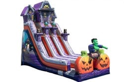 24 FT Haunted Mansion Dual Lane Dry Slide