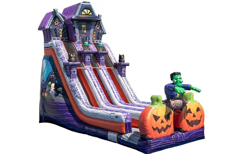 24 FT Haunted Mansion Dual Lane Dry Slide