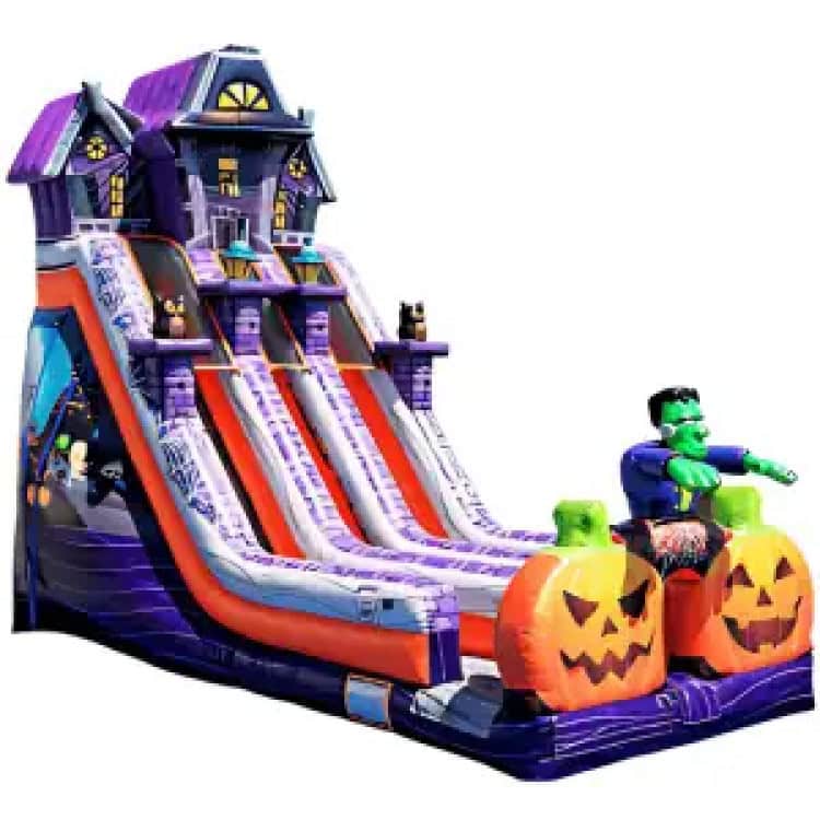 24 FT Haunted Mansion Dual Lane Dry Slide