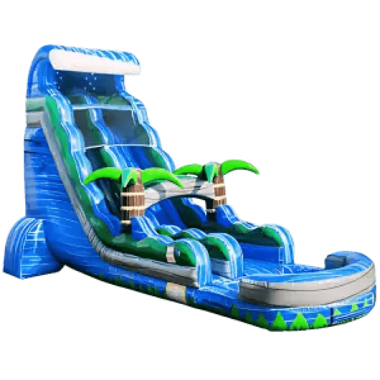 22 FT Blue Crush Single Lane Dry Slide