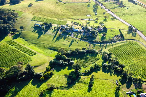 Aerial view of Silos Estate winery in the Southern Highlands