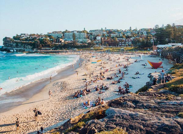 View of Bronte Beach from the coastal walk