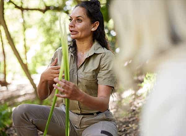 An aboriginal elder teaching indigenous cultures