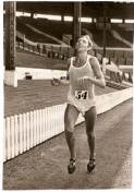 Man takes first steps - running on the road to success