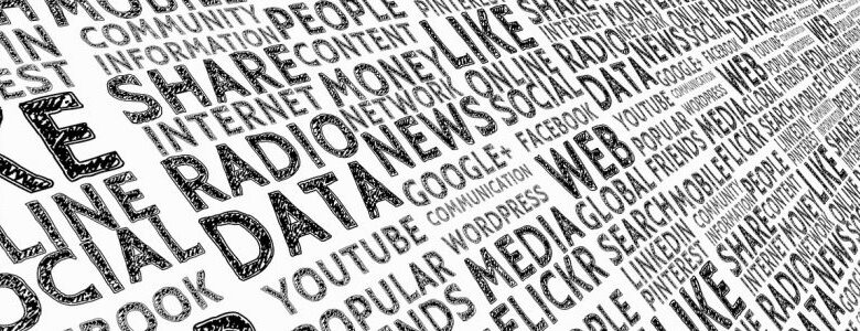 A word cloud image featuring digital data and online media terms related to sports insight and digital marketing strategies.