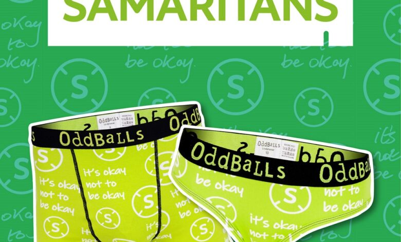 OddBalls raises funds for mental health support with special charity edition underwear for Samaritan