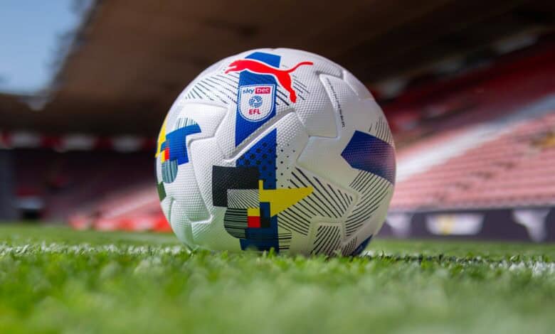 The new EFL PUMA match ball for the 2025 26 season takes centre stage