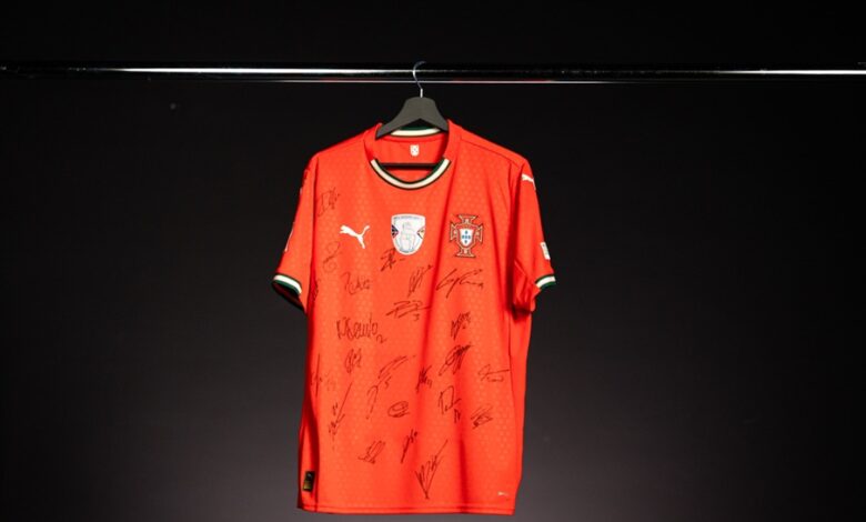 Match-worn and signed Portugal shirts in the hands of real football fans