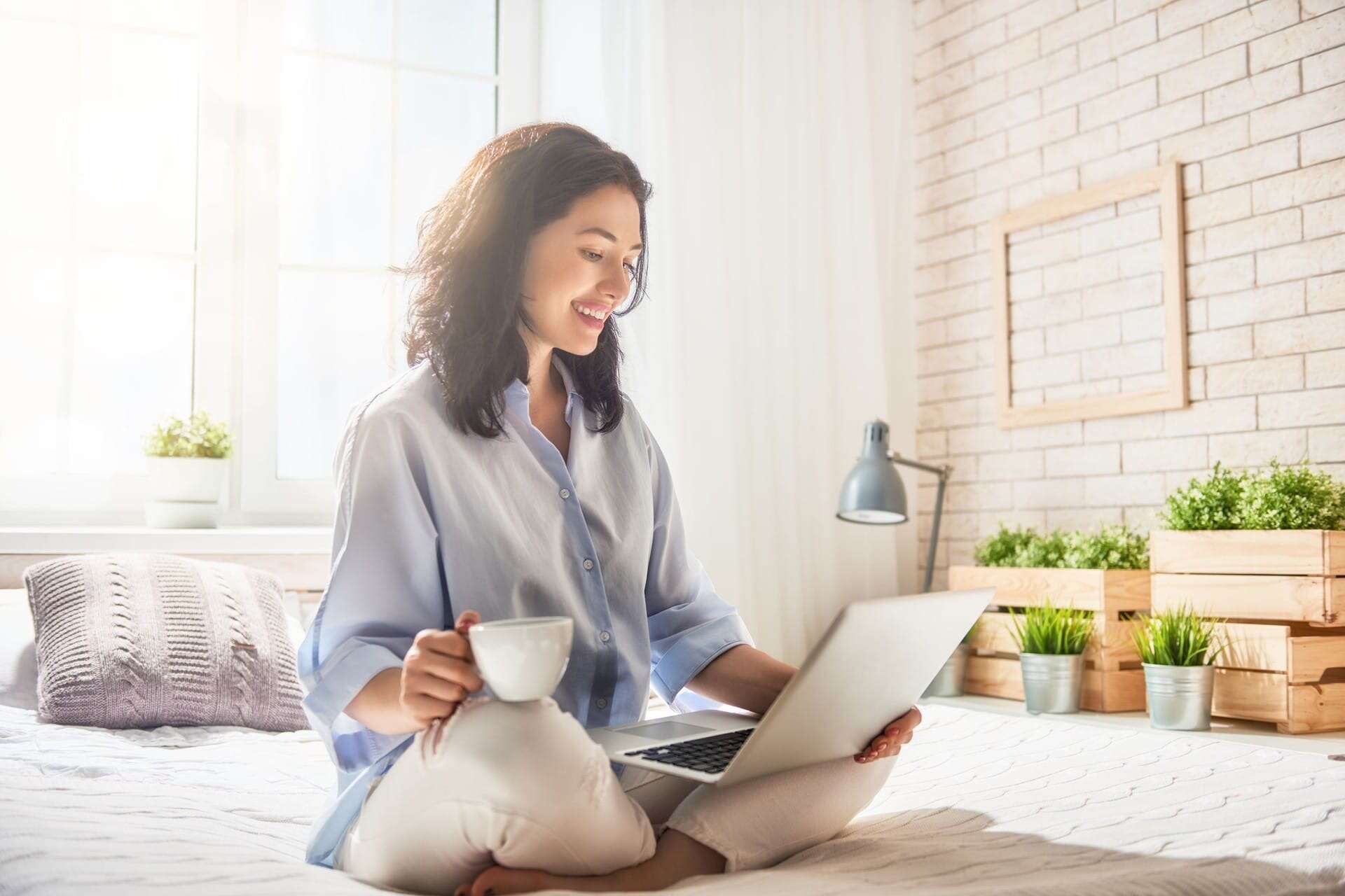 woman working on a laptop