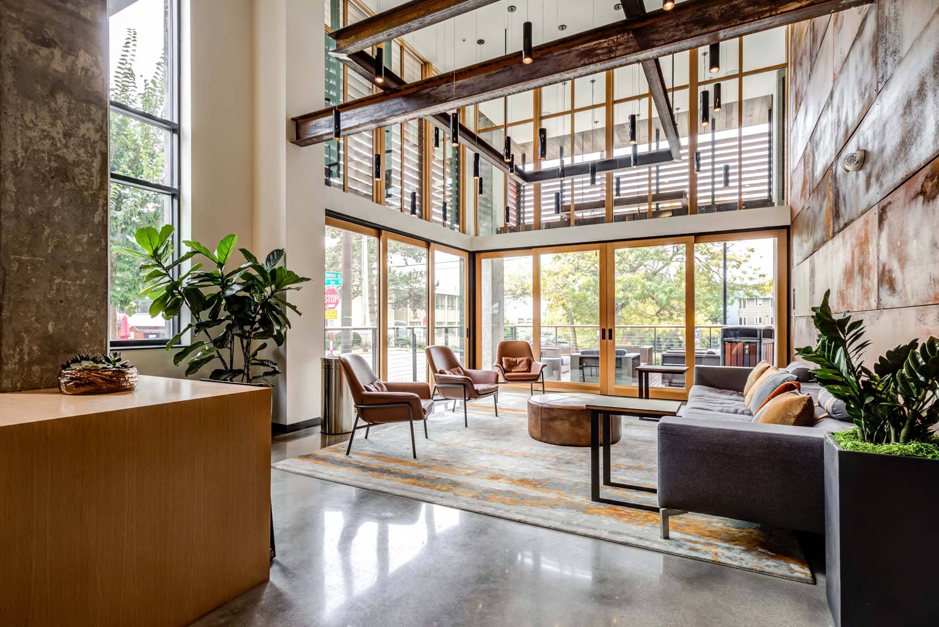 Leasing Office with Seating Area at Windsor Queen Anne, Seattle WA