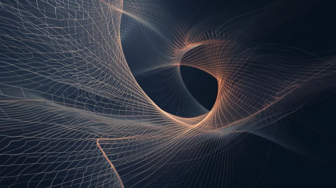 Diagram showing a directional flow of lines compressing into a tangled knot at a decision gate before breaking through — visualizing decision friction as a structural stall between intent and action.