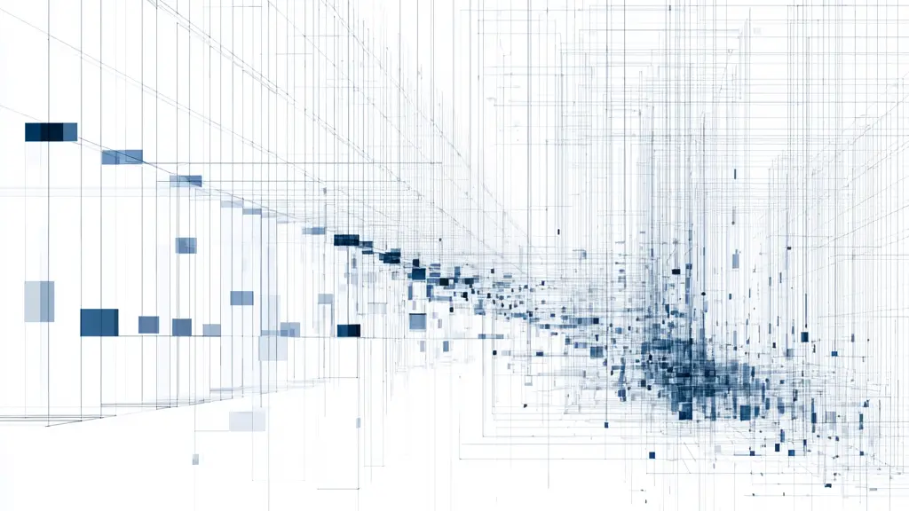 Diagram showing a clean structural grid gradually crowded by small uninvited elements wedging into its open space — visualizing why a core web vitals audit can pass once and still fail after quiet, uncoordinated changes accumulate.