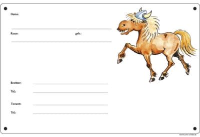 Comic Schild Pferd - Boxenschild Isi Wickinger