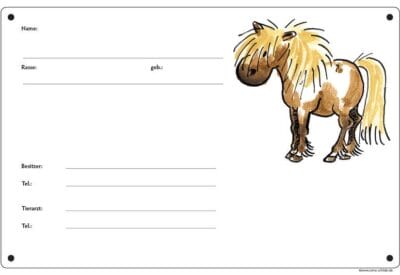 Comic Schild Pferd - Boxenschild Pony