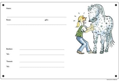 Comic Schild Pferd - Boxenschild Trampel