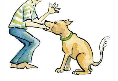 Comic Schild Hund bitte nicht füttern