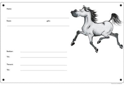 Comic Schild Pferd - Boxenschild Angeber Schimmel