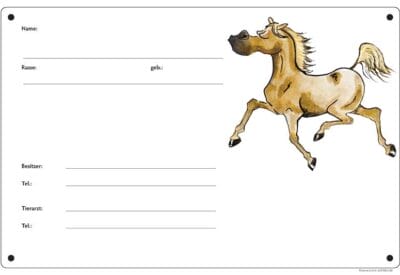 Comic Schild Pferd - Boxenschild Angeber Palomino