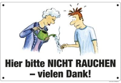 Comic Schild Pferd Hier bitte nicht rauchen - vielen Dank