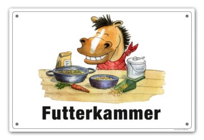 Comic Schild Futterkammer