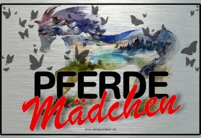 Pferde Mädchen Schild Pferd Pferdemädchen