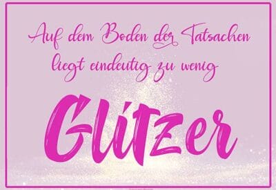 Auf dem Boden der Tatsachen liegt eindeutig zu wenig Glitzer