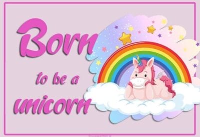 Born to be a unicorn Einhorn A4